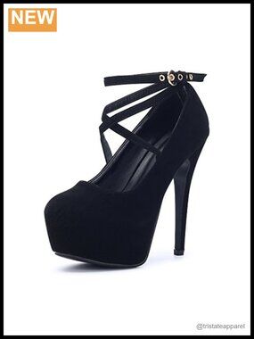 Ankle Strap Platform Pumps High Heel Dress Shoes Stiletto